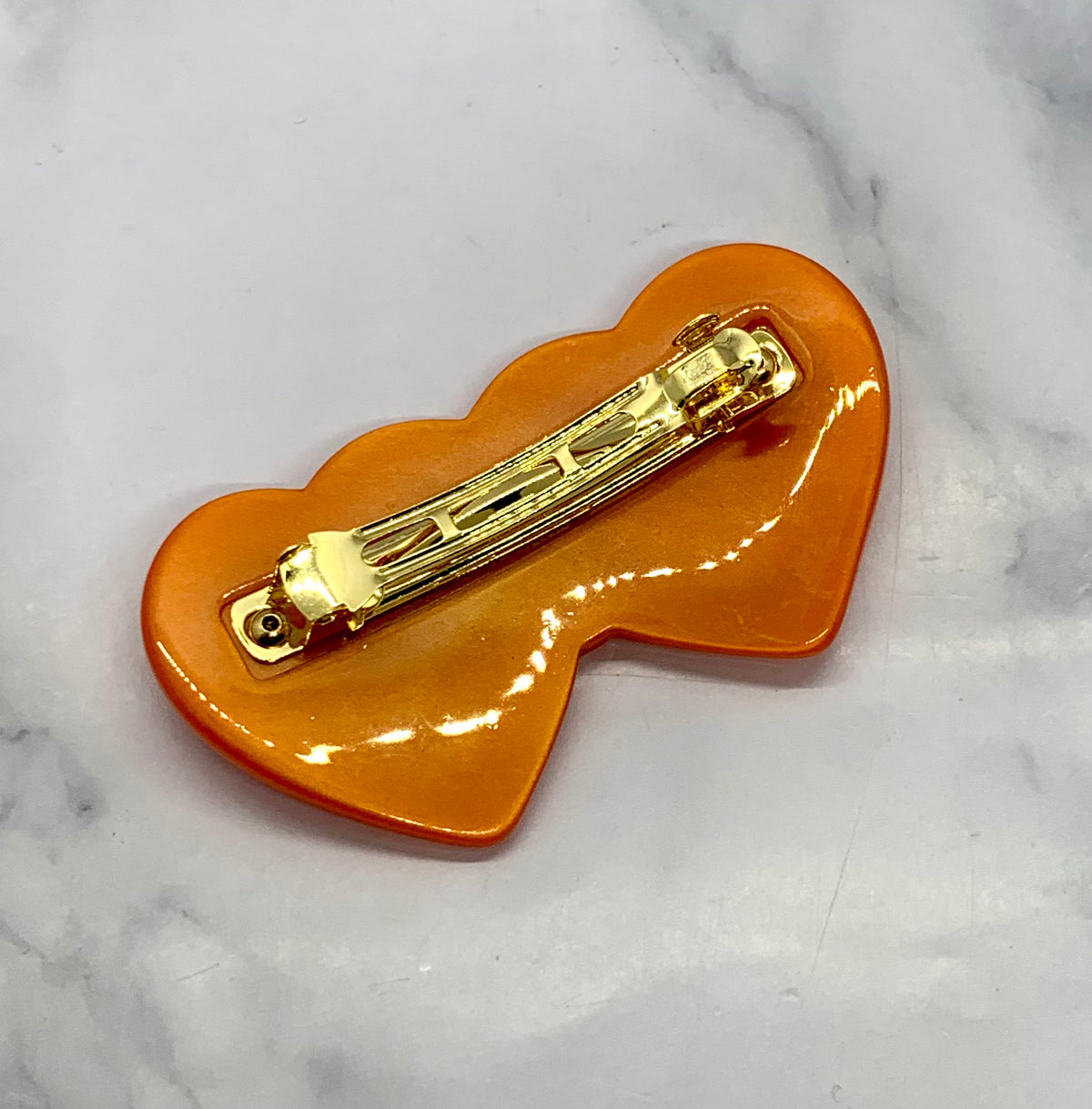 GUCCI Hearts Rhinestone Hair Clip Barrette - Pre owned