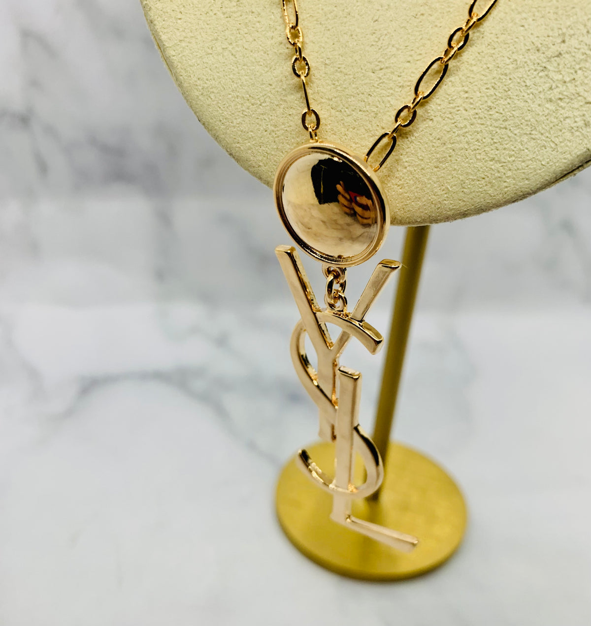 YSL YVES SAINT LAURENT Vintage Monogram Necklace- USED