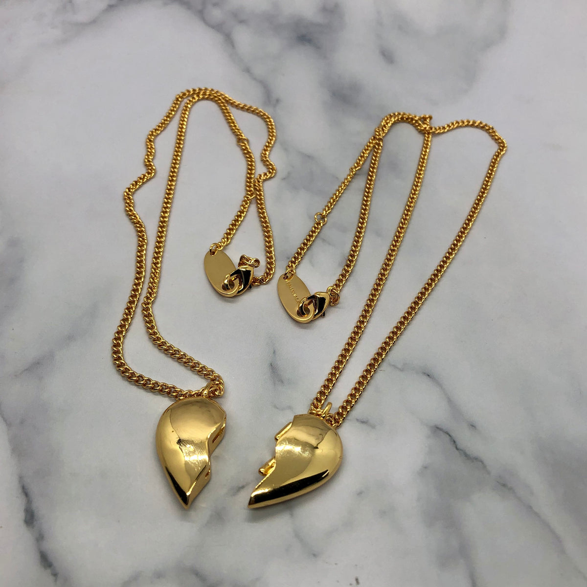 BALENCIAGA Love Lock Friendship Heart Gold Necklace Set - Pre owned