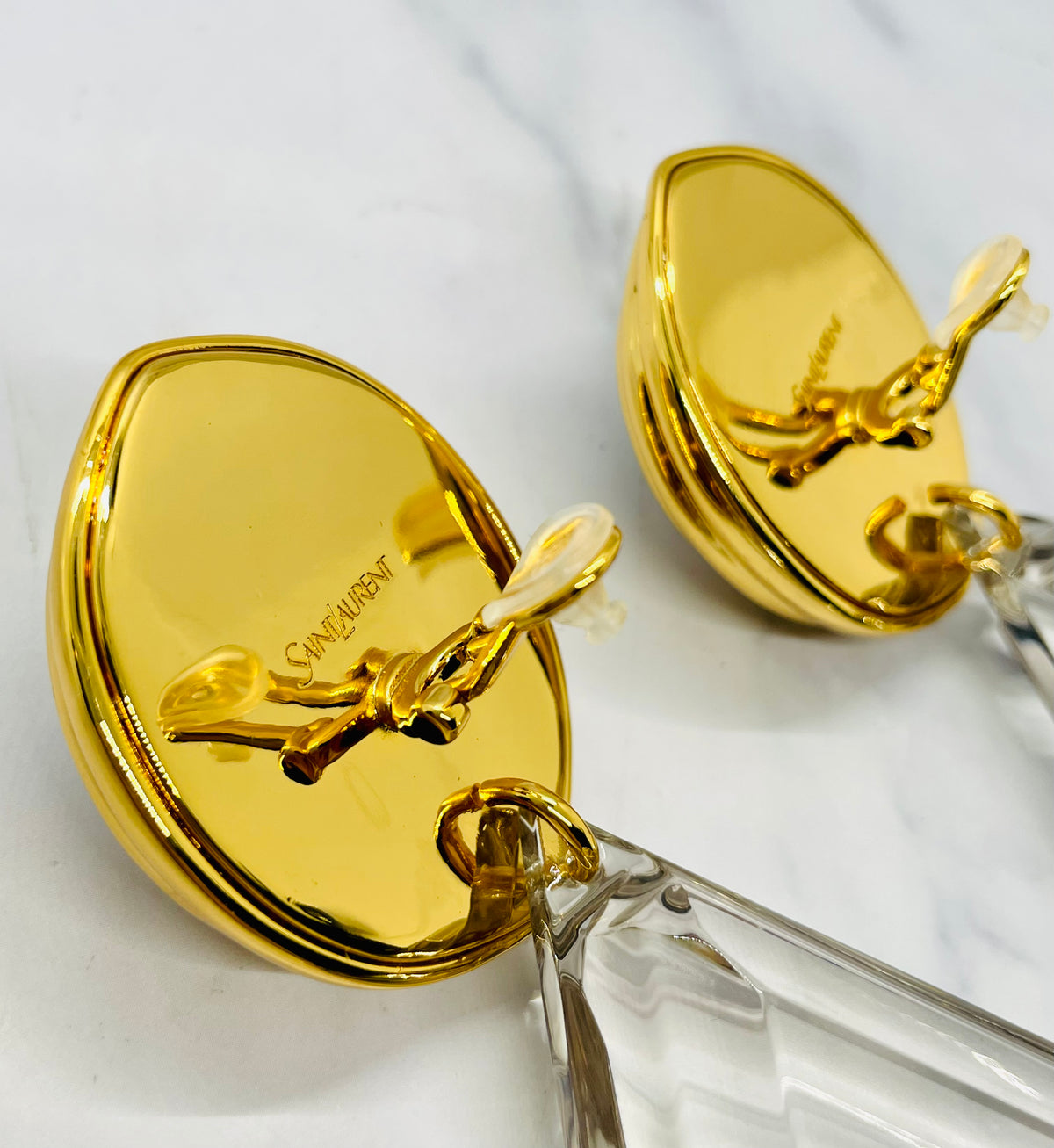 YSL YVES SAINT LAURENT Statement Clip On Earrings - Pre owned