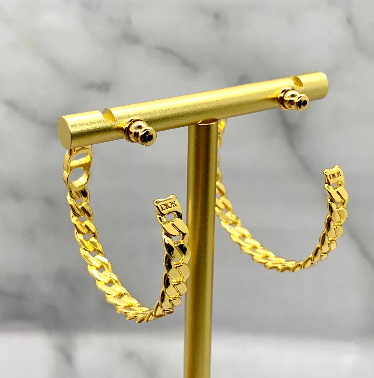 CHRISTIAN DIOR CD Gold Hoop Earrings Earrings - Pre owned