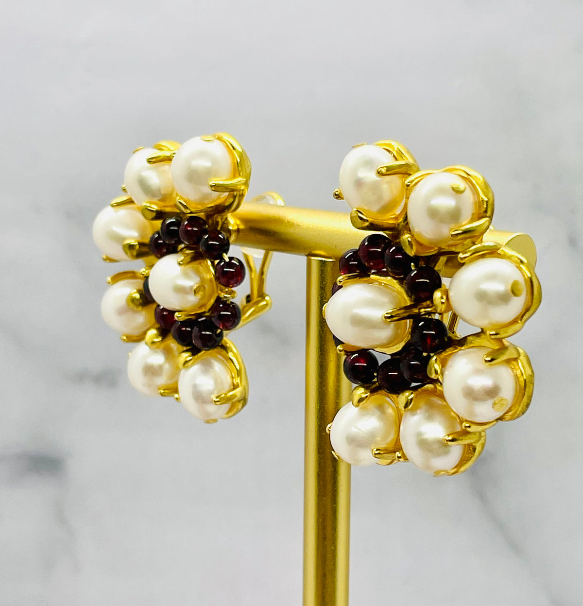 GOOSSENS Paris Pearl Trim Clip On Earrings - Pre owned