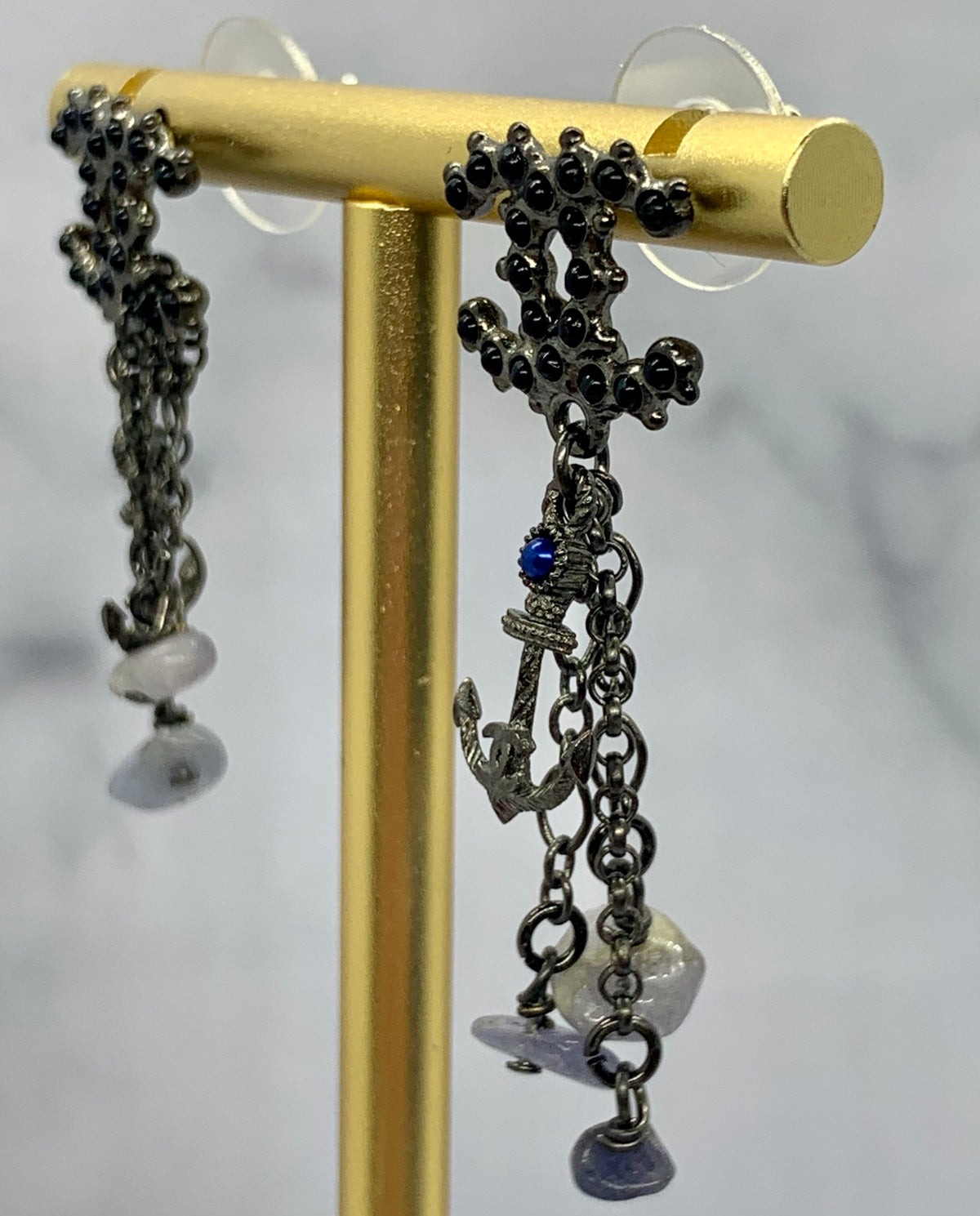 CHANEL CC Cruise Anchor Stone Earrings - Pre owned