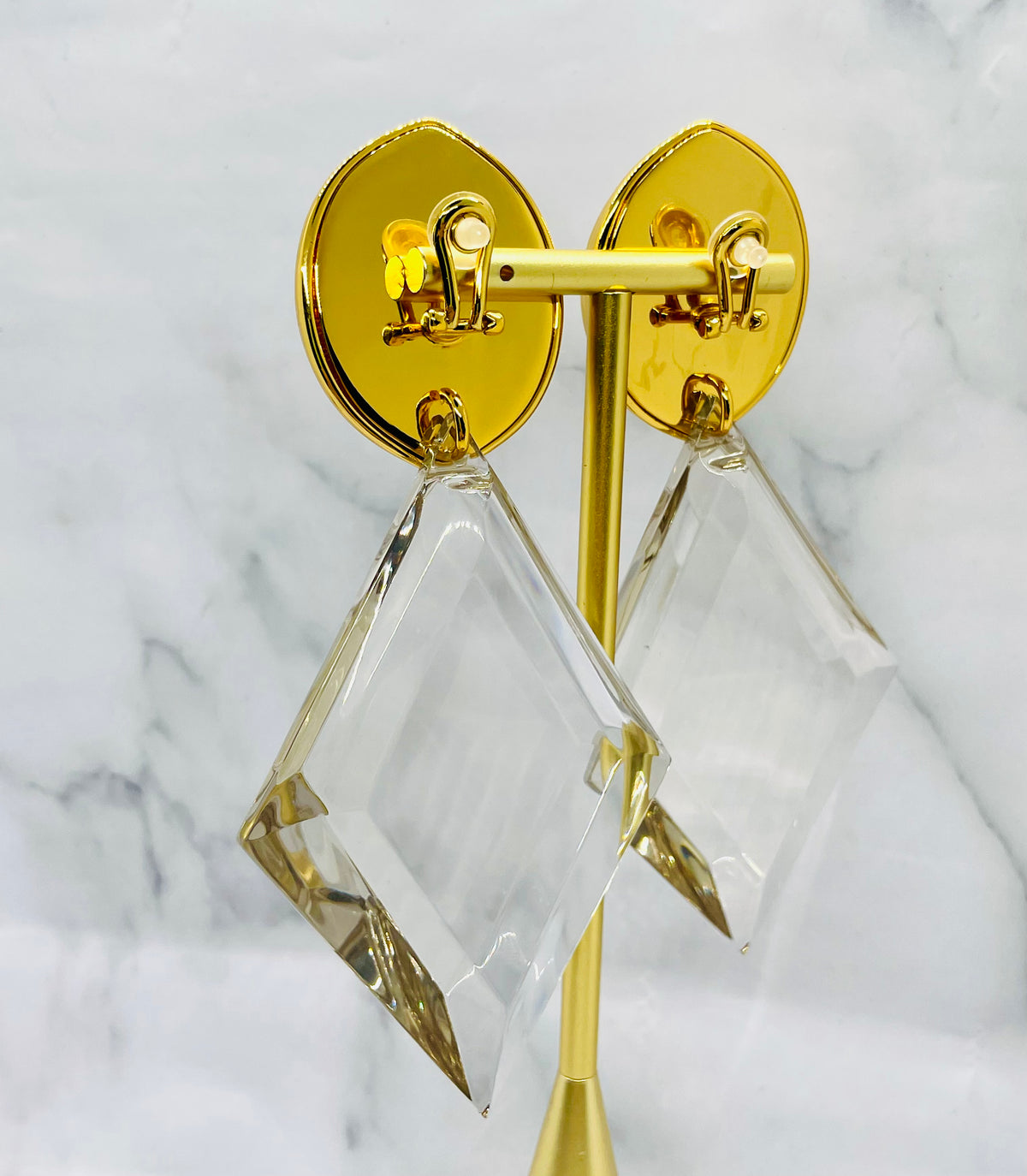 YSL YVES SAINT LAURENT Statement Clip On Earrings - Pre owned