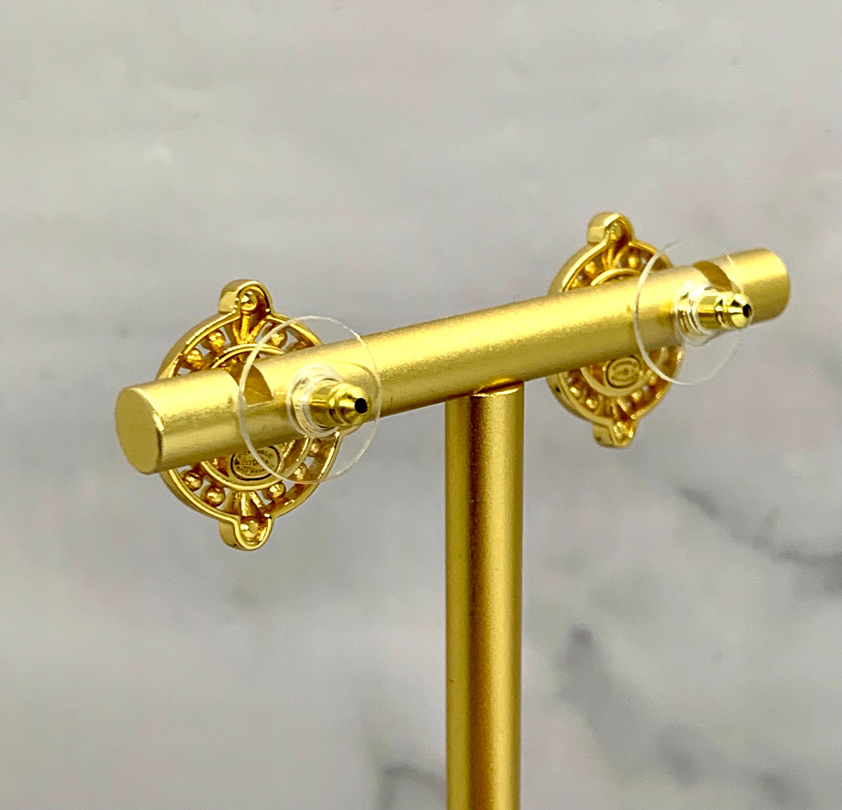 CHANEL CC Monogram Earrings - Pre owned