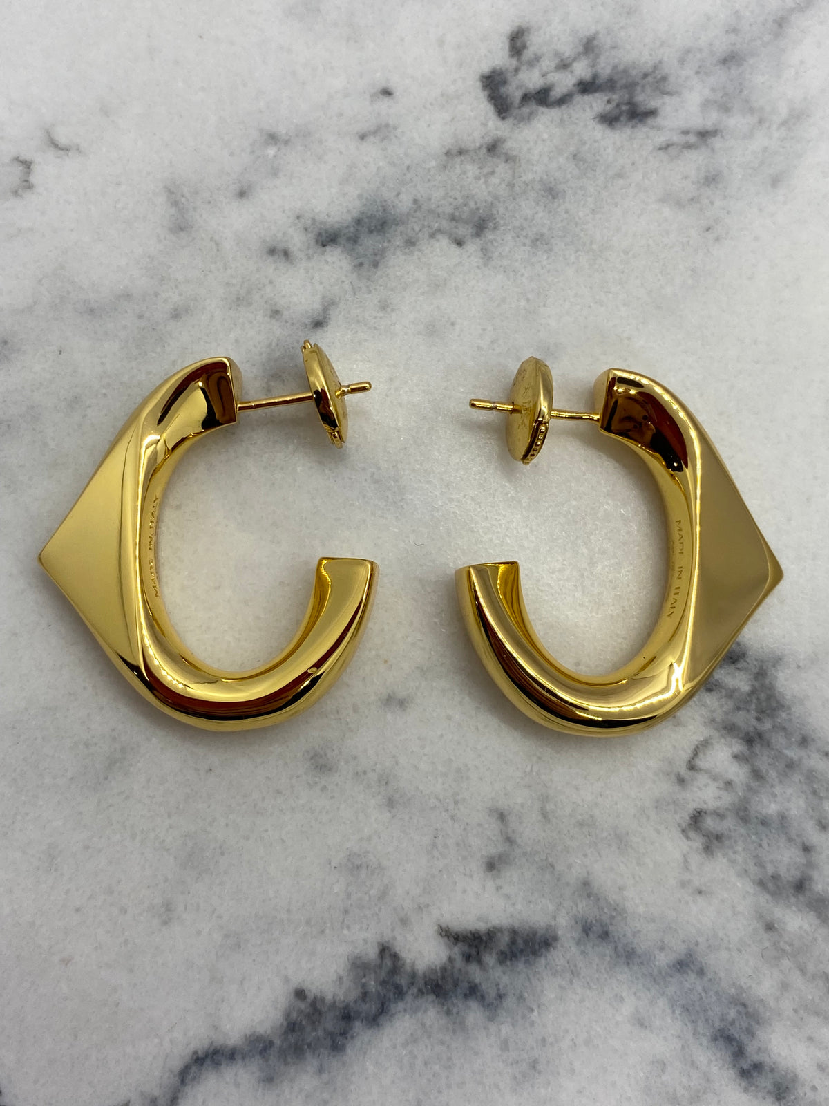 PRADA Gold Tone Loop Earrings - Pre owned