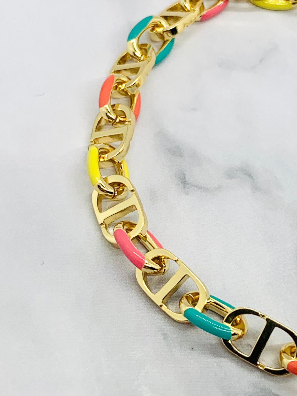 CHRISTIAN DIOR CD Colored Chain Bracelet - Pre owned