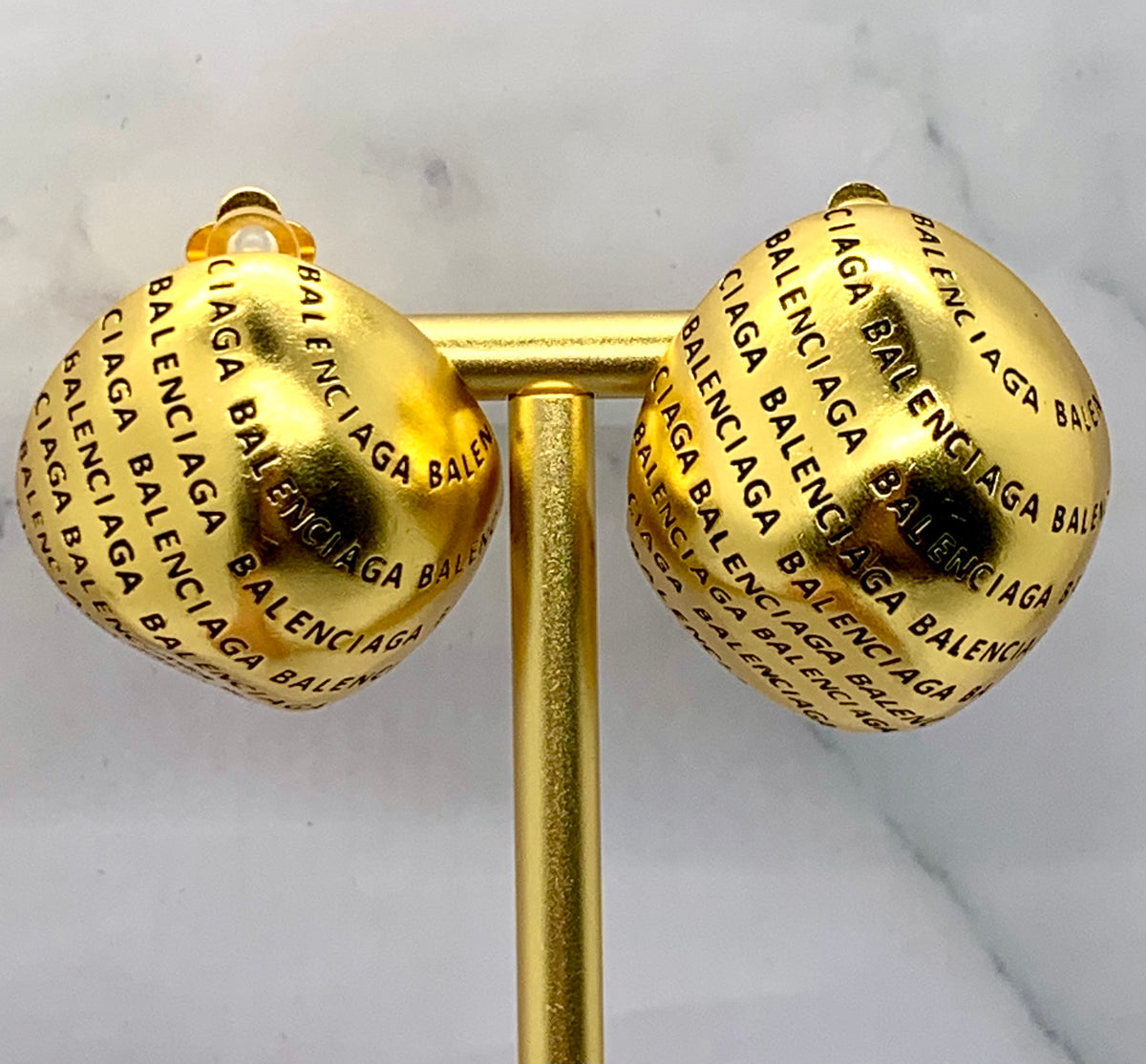 BALENCIAGA Monogram Clip On Earrings - Pre owned