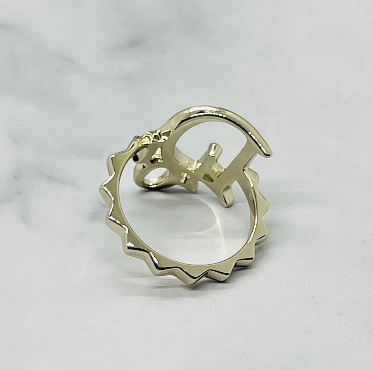 CHRISTIAN DIOR Rhinestone Monogram Ring Size 6 - Pre owned
