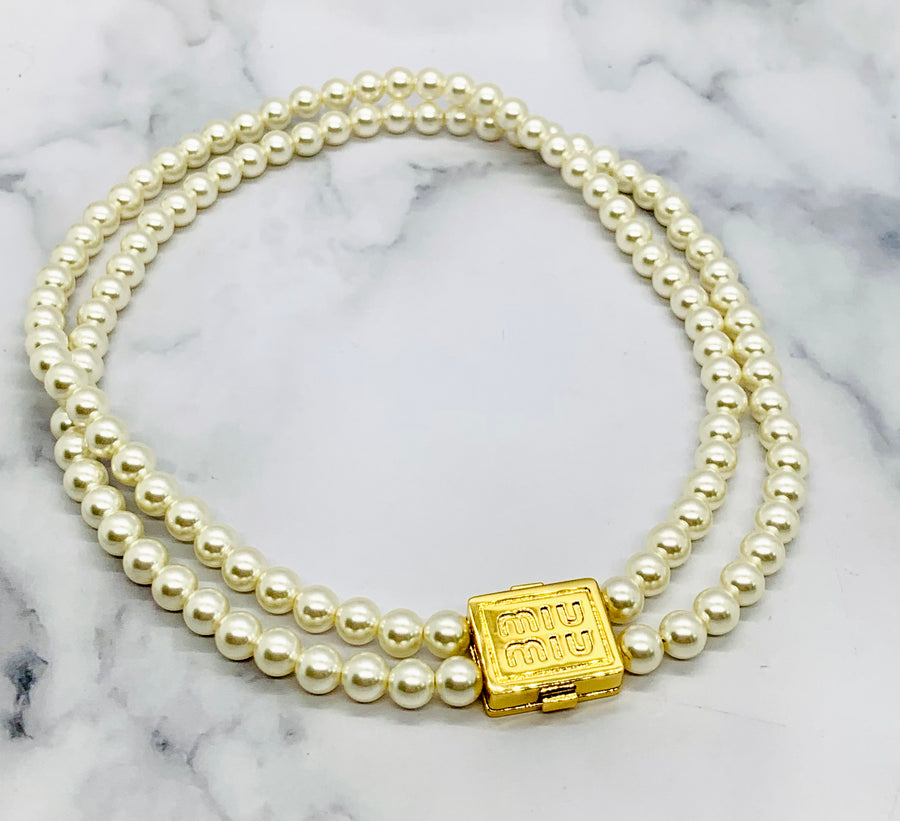 MIU MIU Pearl Double Strand Necklace - Pre owned