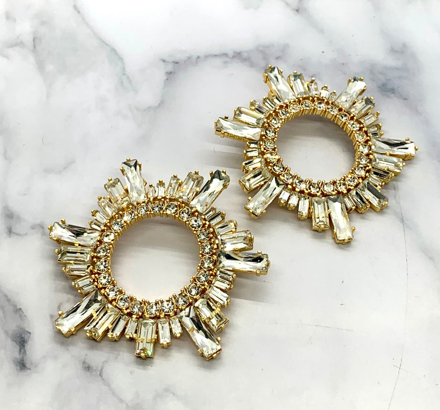Amina Muaddi Rhinestone Earrings - Pre owned