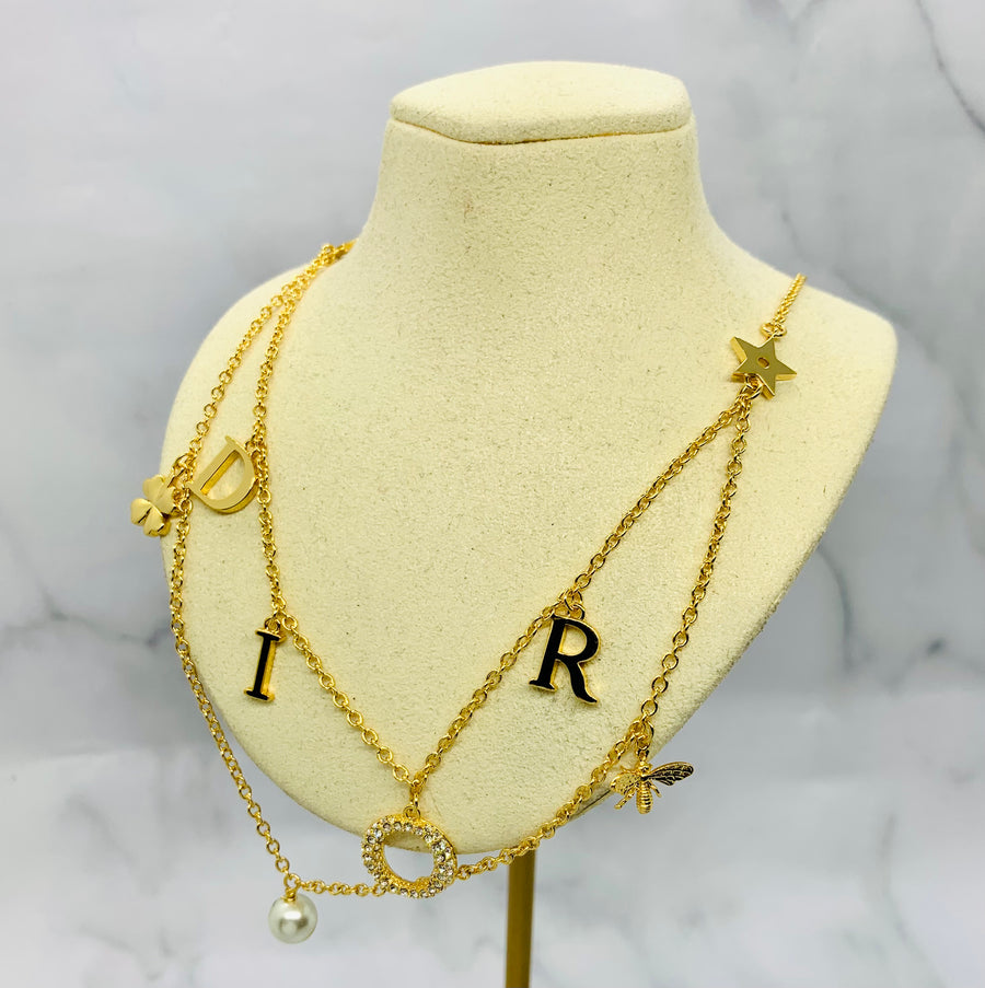 CHRISTIAN DIOR Layered Monogram Necklace - Pre owned