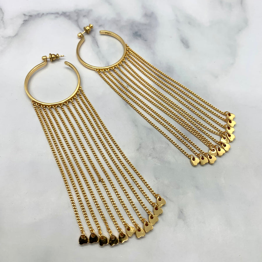 CHLOE Statement Fringe Hoop Earrings - Pre owned