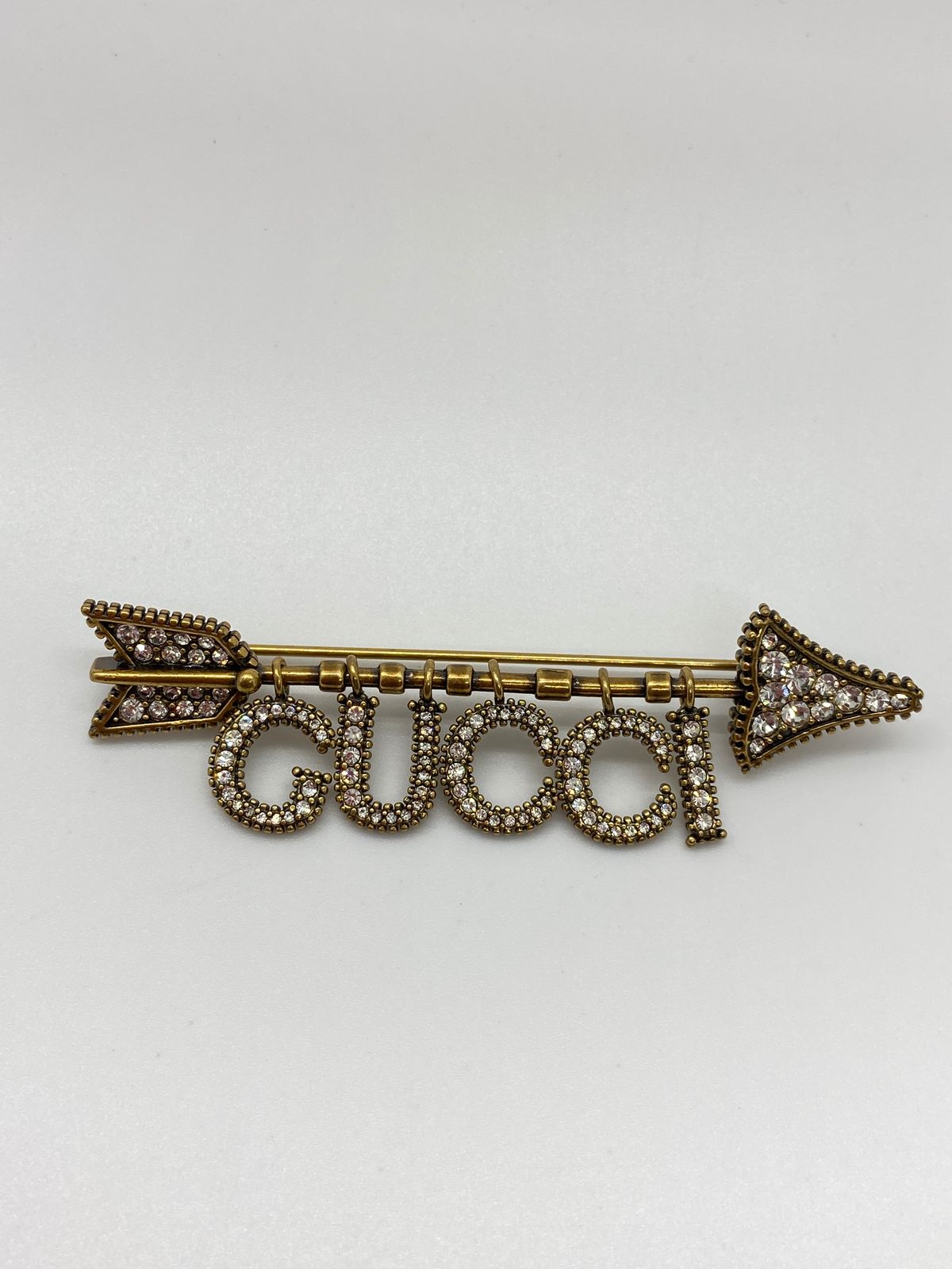 GUCCI Brass Tone Arrow Brooch Pin - Pre owned