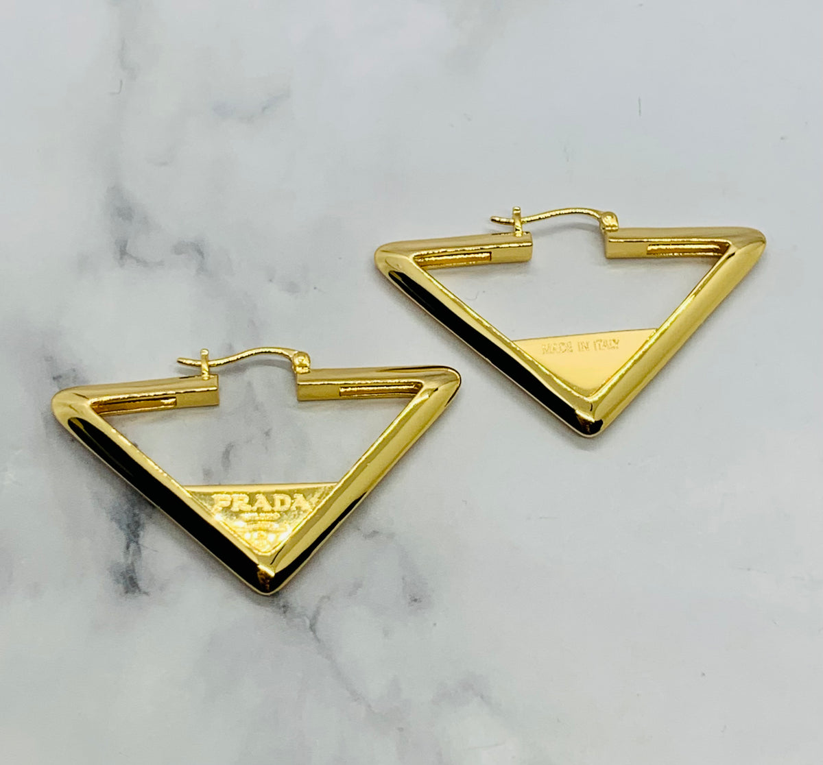 PRADA Monogram Hoop Earrings - Pre owned
