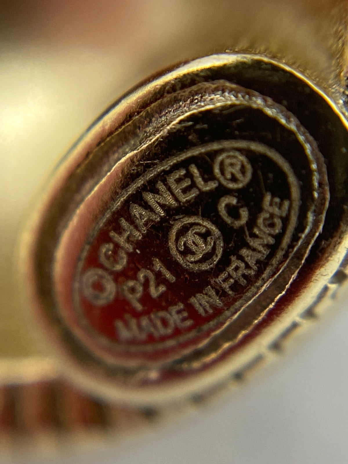 CHANEL CC Gold Tone Rhinestone Button Earrings - Pre owned
