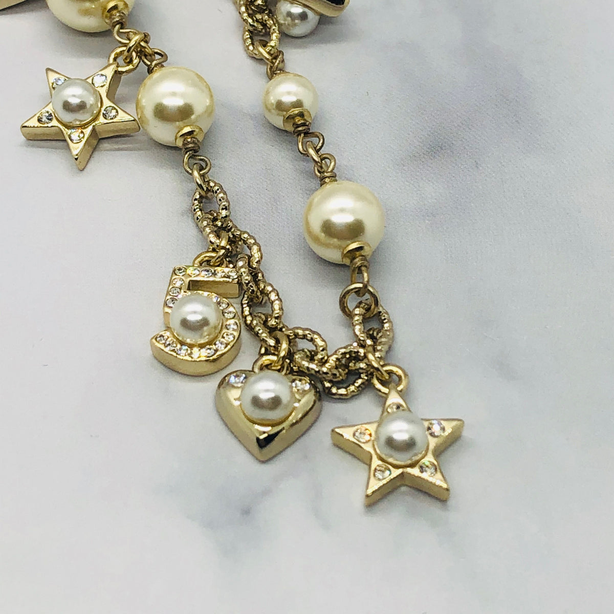 CHANEL CC Stars Charm Necklace - USED