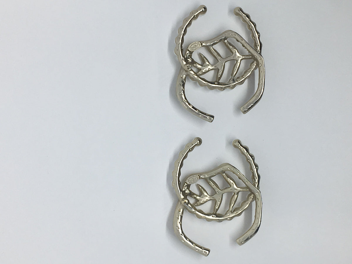 Chanel twisted pearl branch large earrings