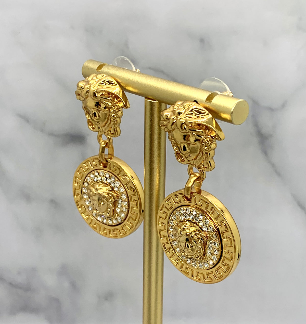 VERSACE Vintage Medusa Pendant Earrings - USED