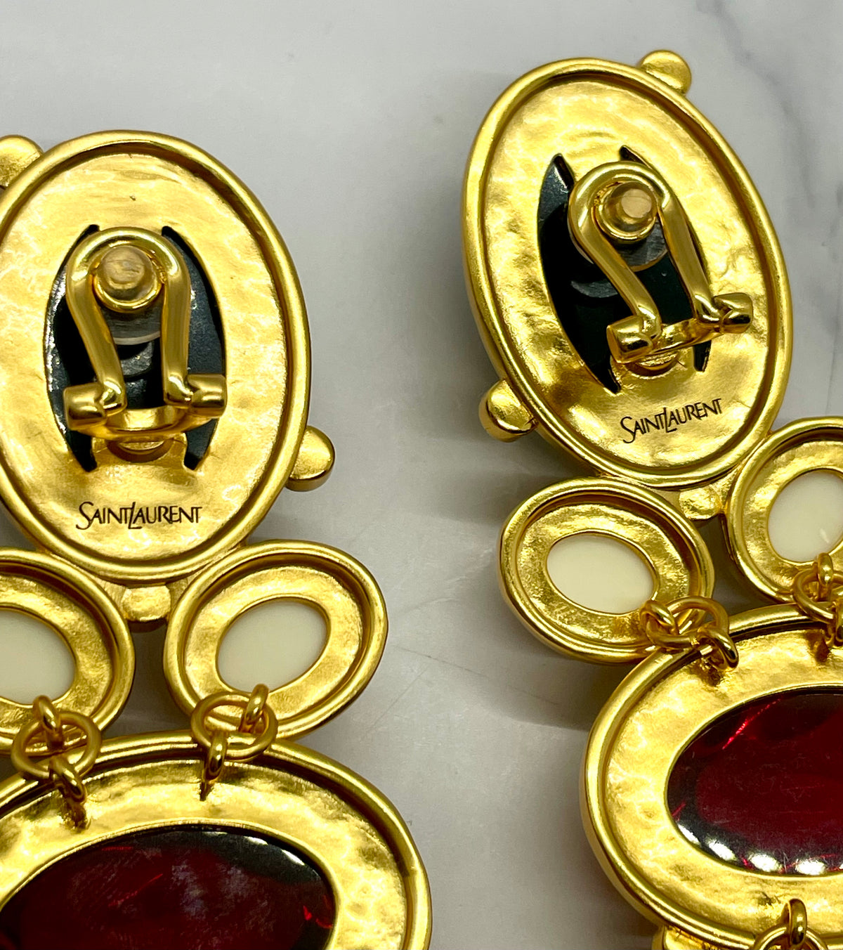 YSL YVES SAINT LAURENT Clip On Statement Earrings - Pre owned