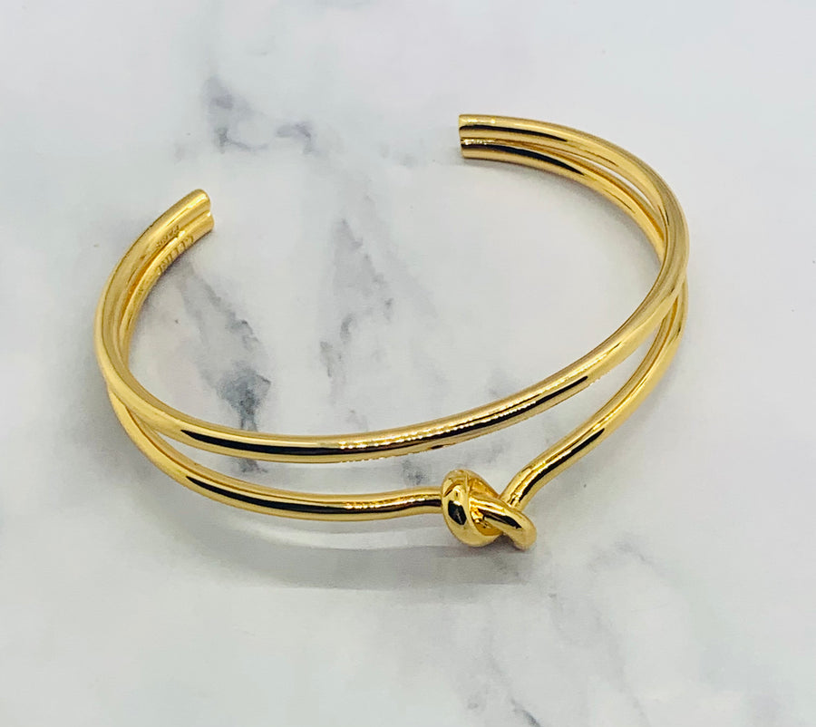CELINE Gold Tone Knot Bracelet - Pre owned
