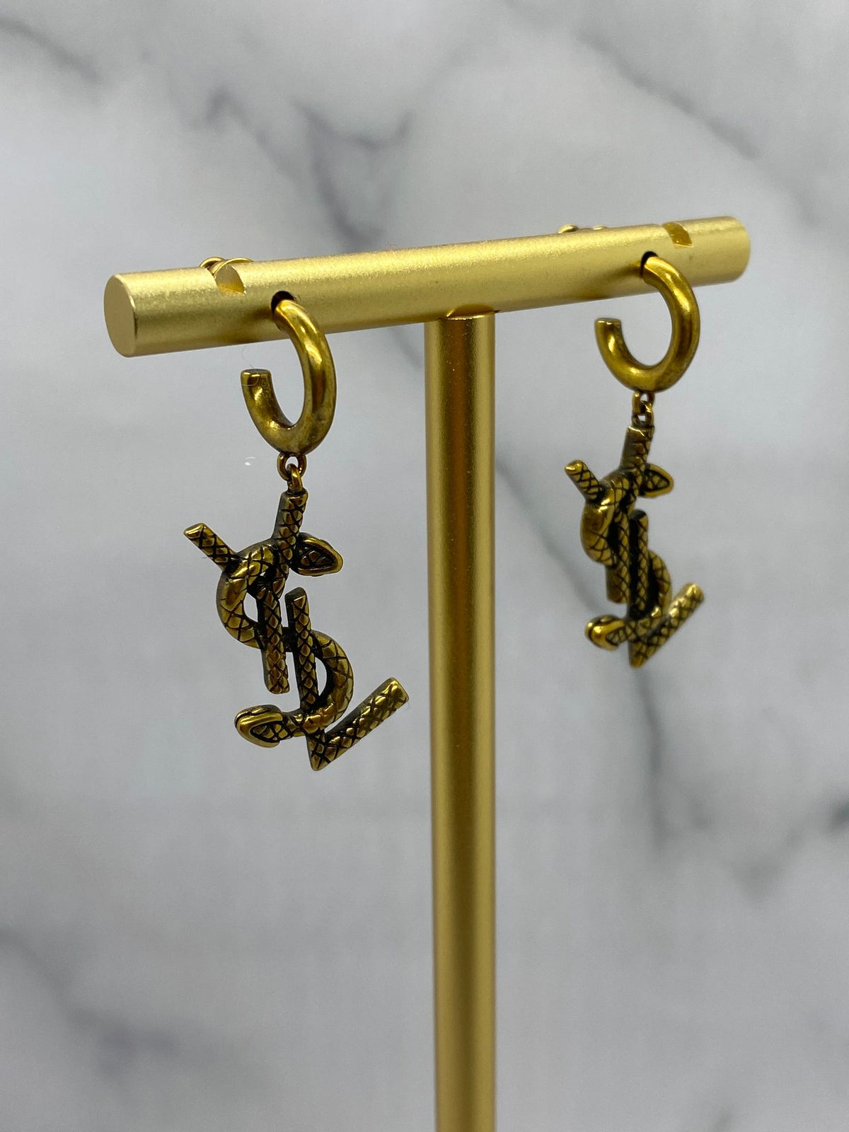 YSL Yves Saint Laurent Vintage Snake Earrings - USED
