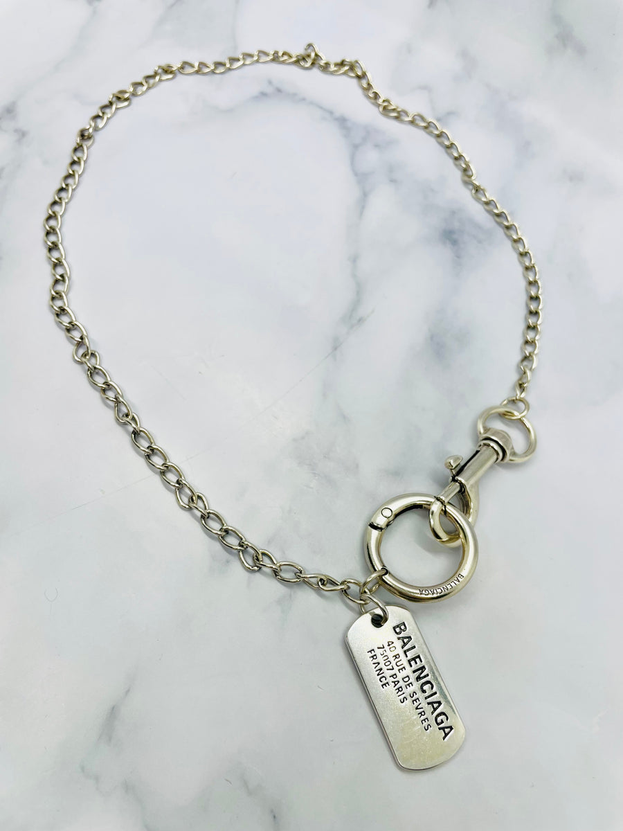BALENCIAGA Dog Tags Necklace, Unisex - Pre owned