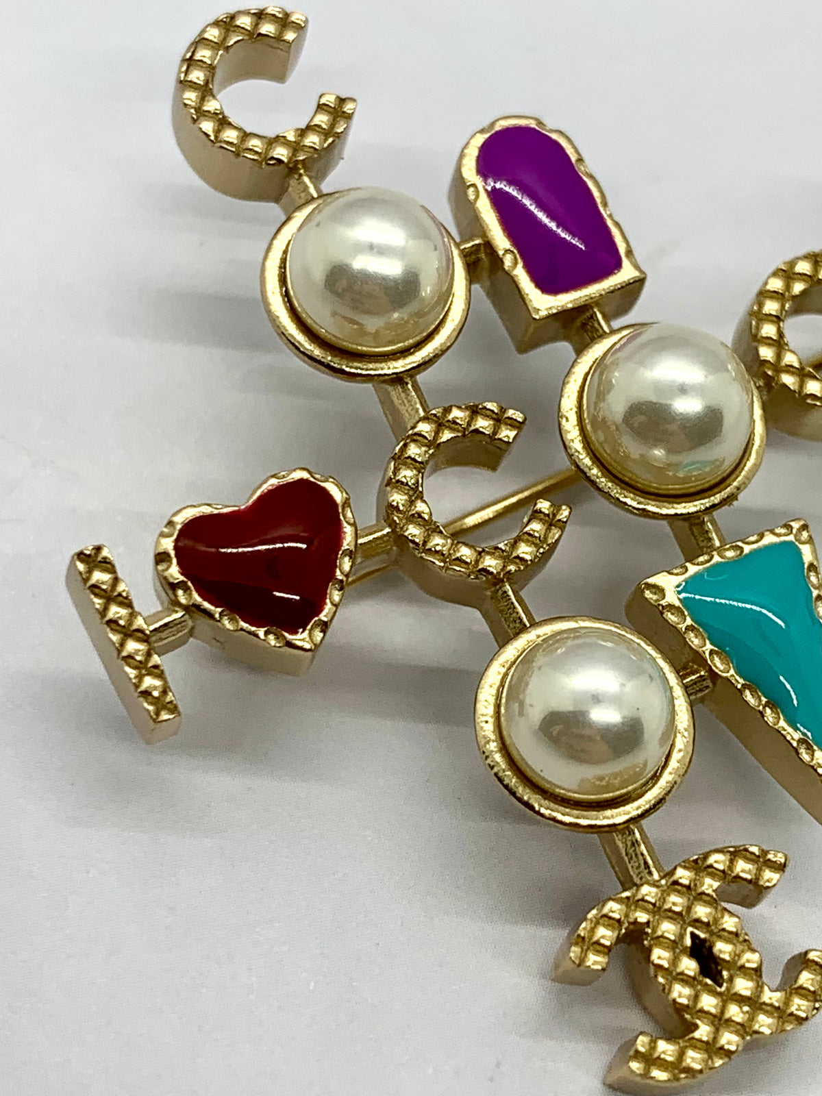 CHANEL 2017 I Heart Coco Brooch Pin - USED