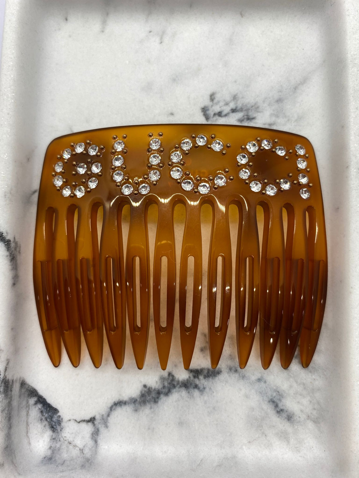 GUCCI GG Rhinestone Hair Clip - Pre owned