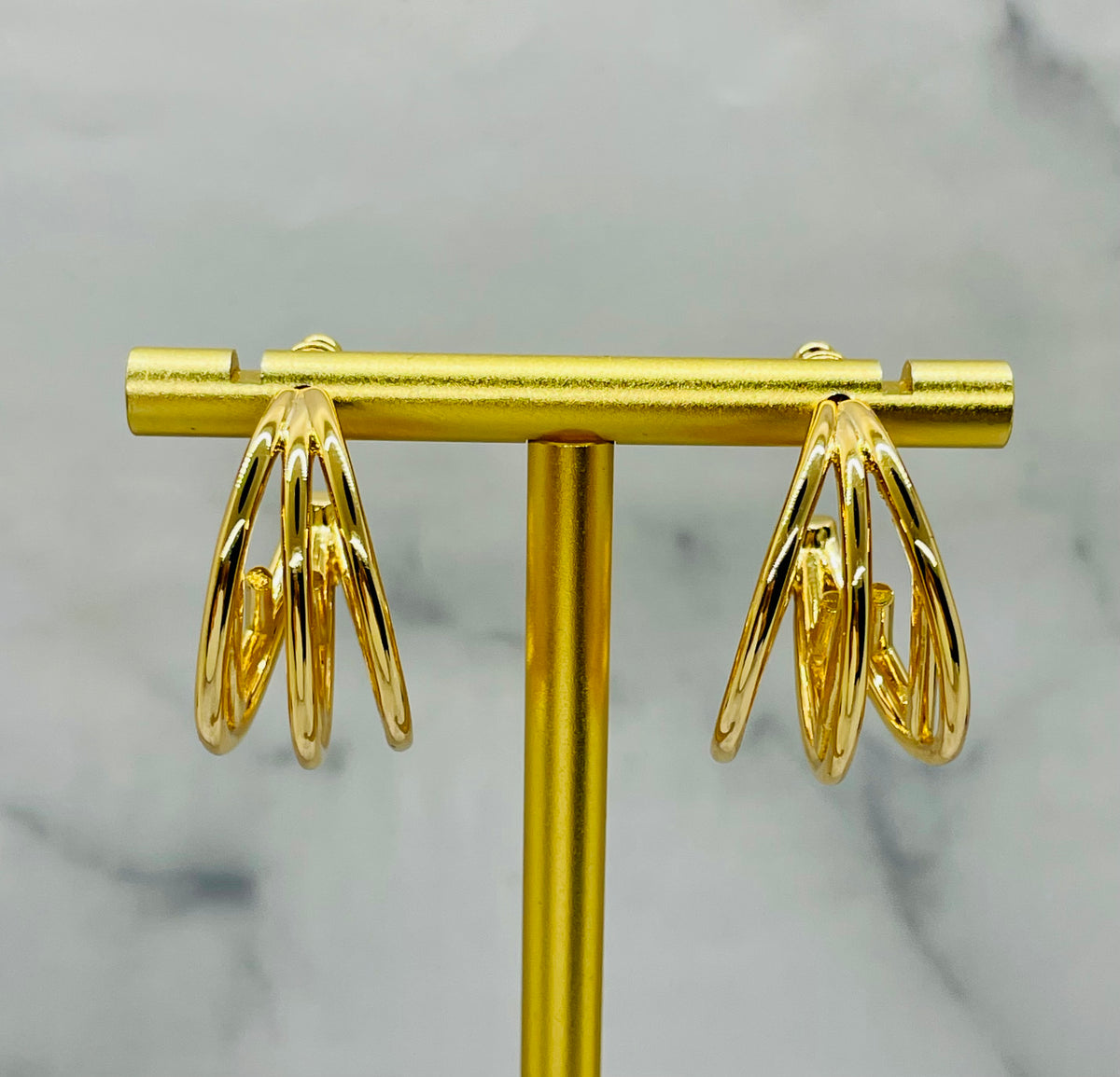FENDI Triple Hoop Monogram Earrings - Pre owned