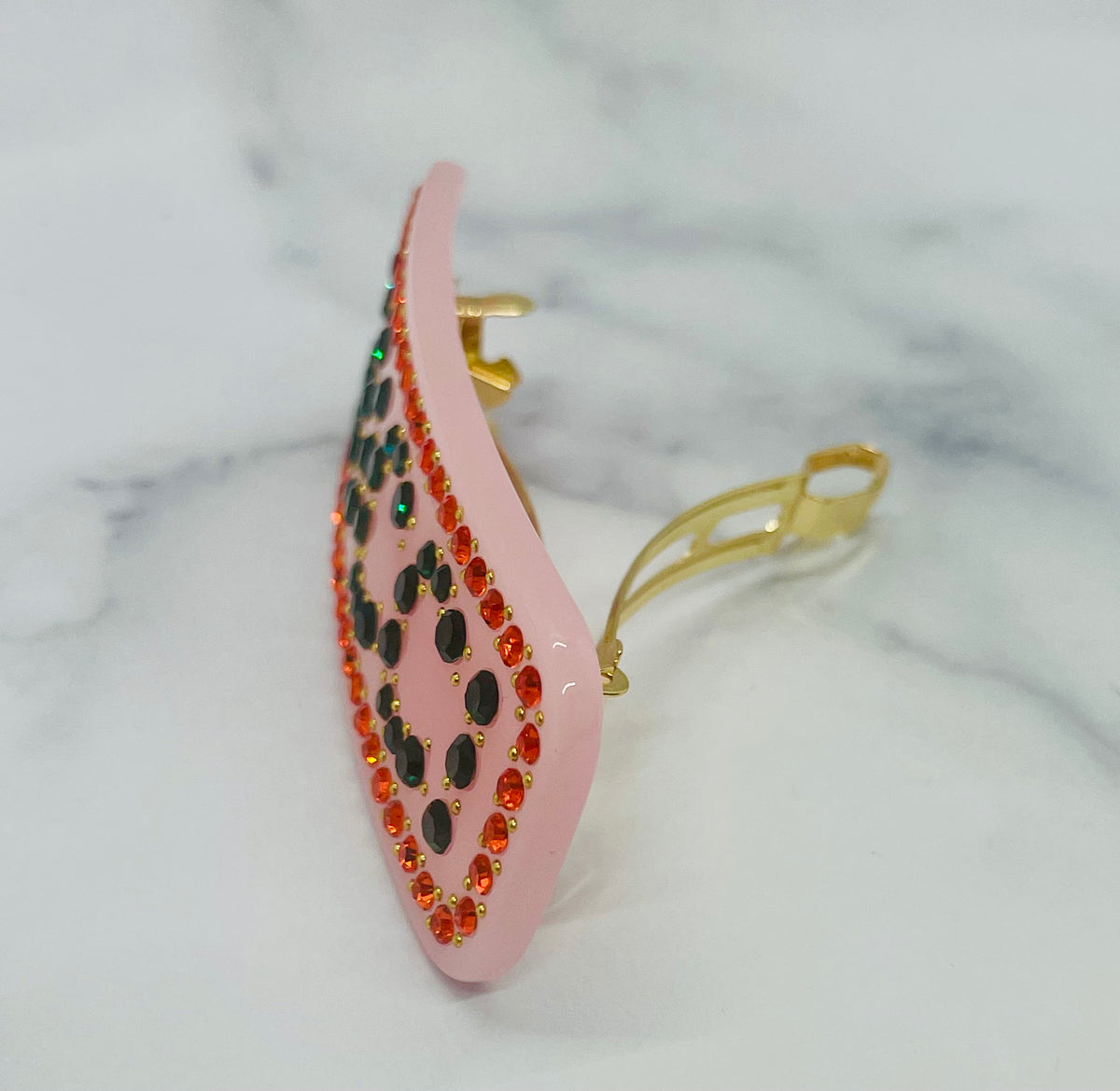 GUCCI Rhinestone Pink Barrette Hair Clip - Pre owned