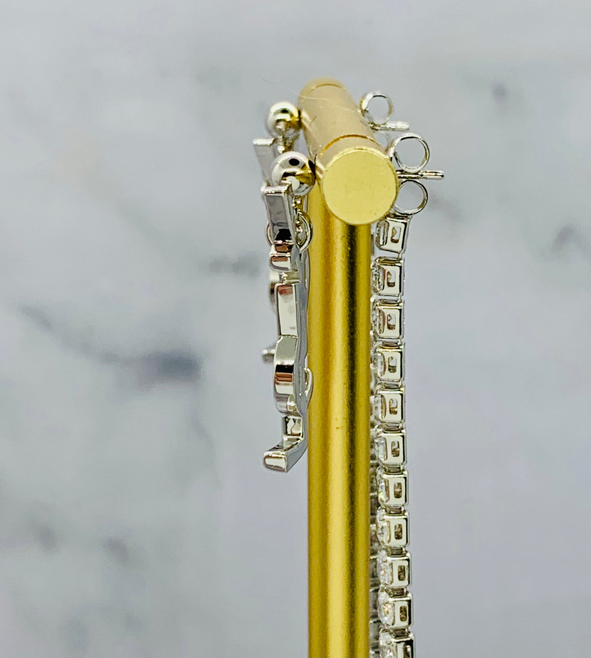YSL YVES SAINT LAURENT Rhinestone Pendant Earrings - Pre owned