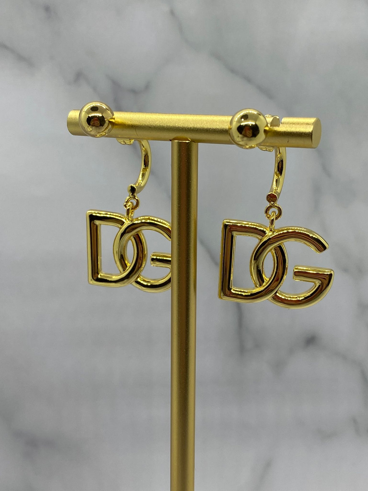 DOLCE & GABBANA D&G Gold Tone Pendant Earrings - Pre owned
