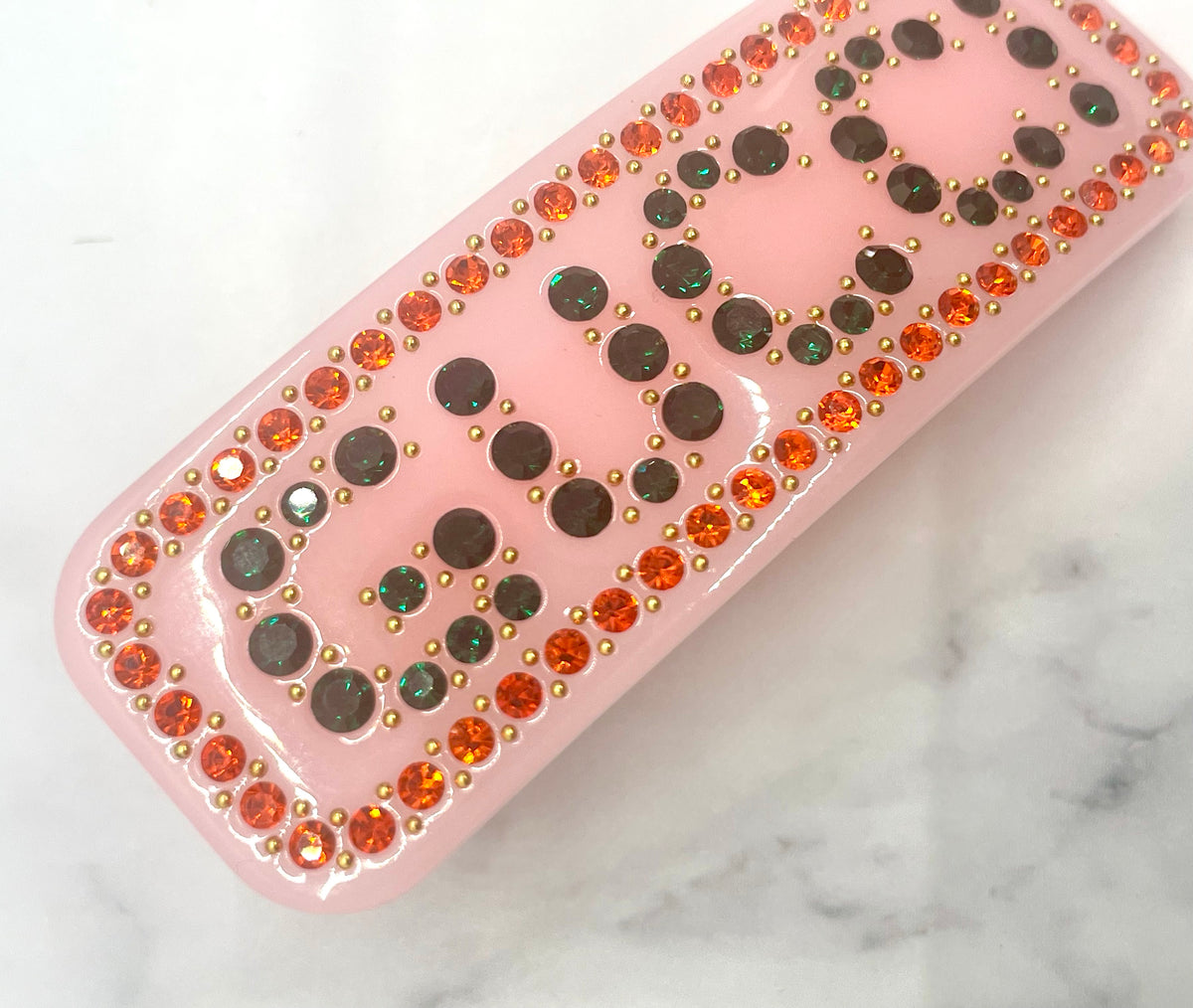 GUCCI Rhinestone Pink Barrette Hair Clip - Pre owned