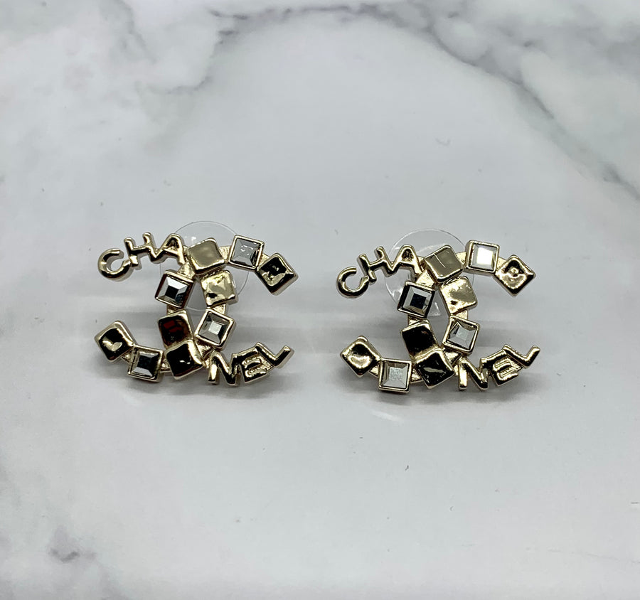 CHANEL CC Rhinestone Earrings - Pre owned