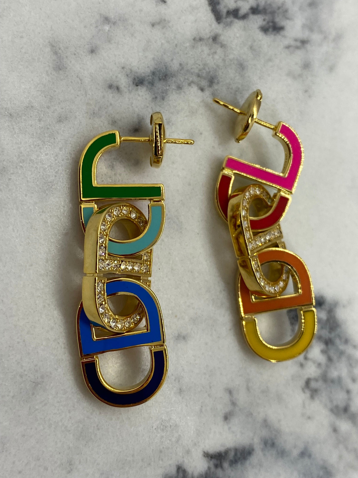 CHRISTIAN DIOR CD Multicolor Pendant Earrings - Pre owned