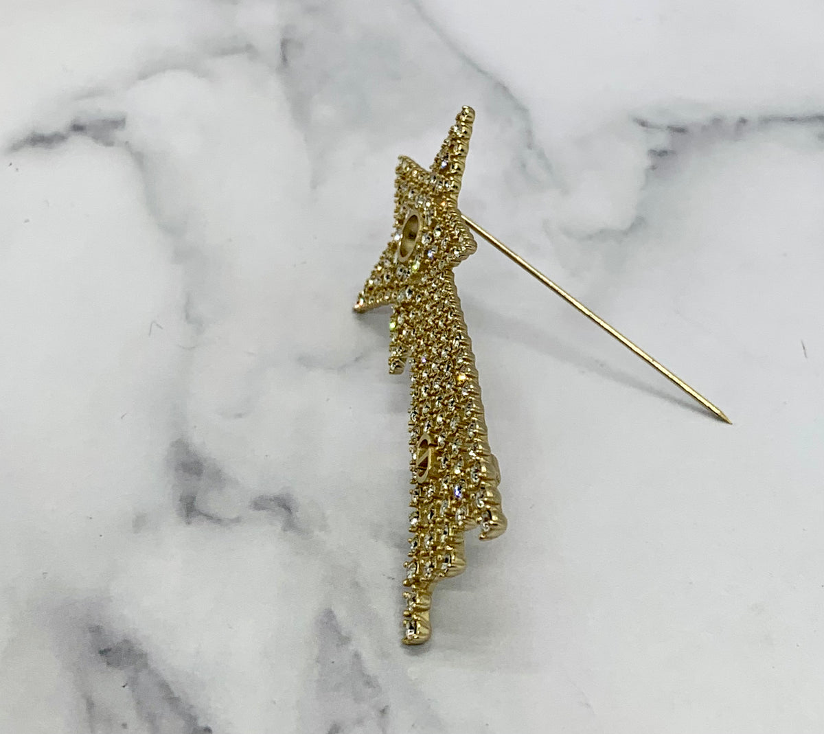 CHRISTIAN DIOR CD Rhinestone Shooting Star Brooch Pin - Pre owned