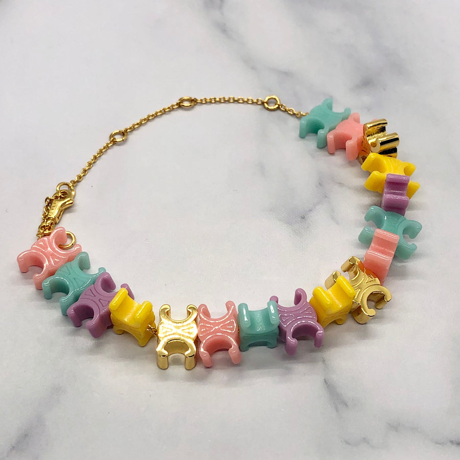 CELINE Monogram Pastel Plastic Charm Bracelet - Pre owned