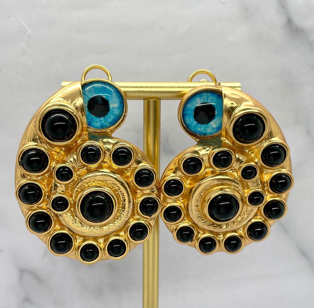 SCHIAPARELLI Snail Eye Statement Earrings - Pre owned