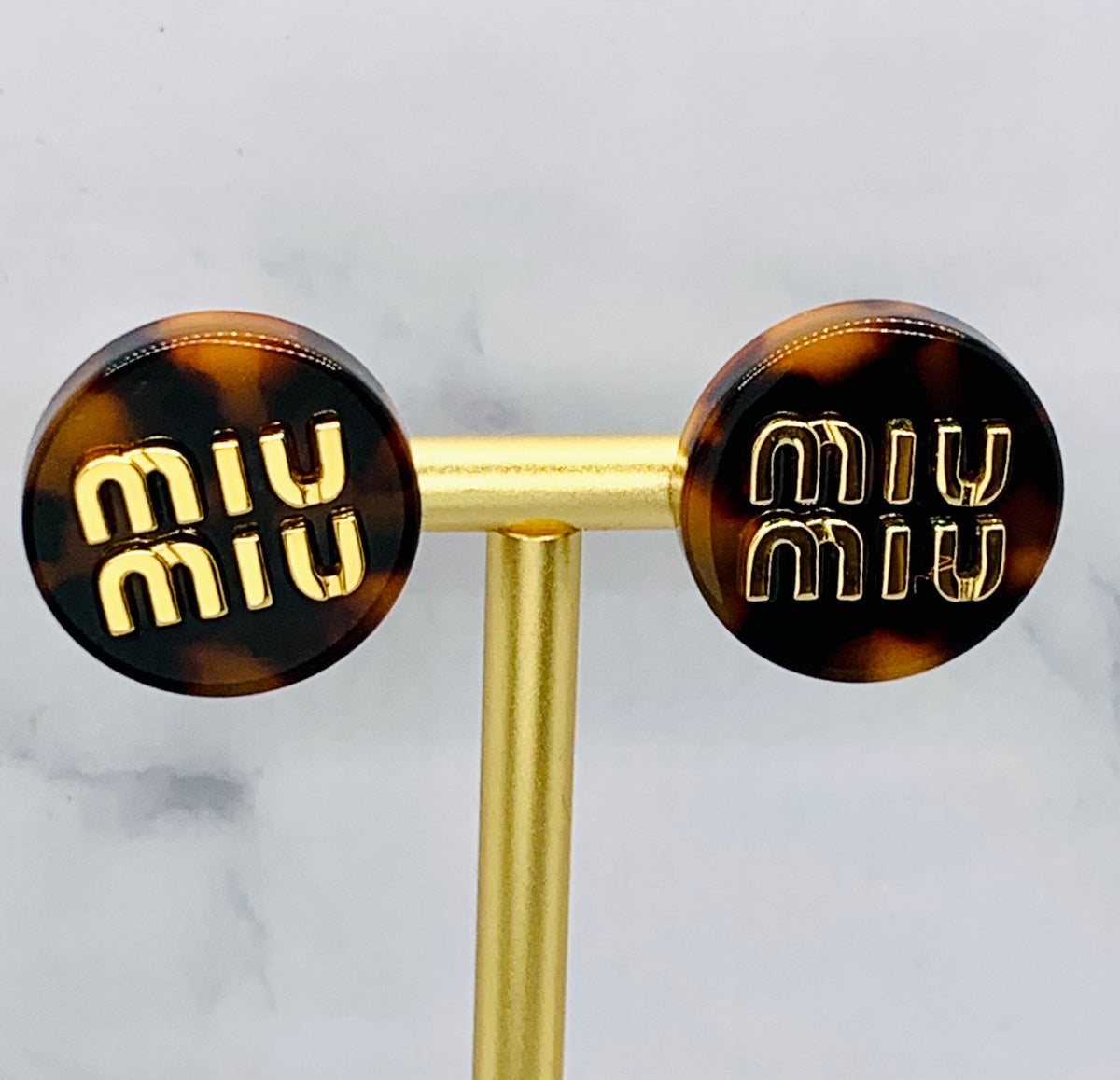 MIU MIU Tortoise Clip On Earrings - Pre owned