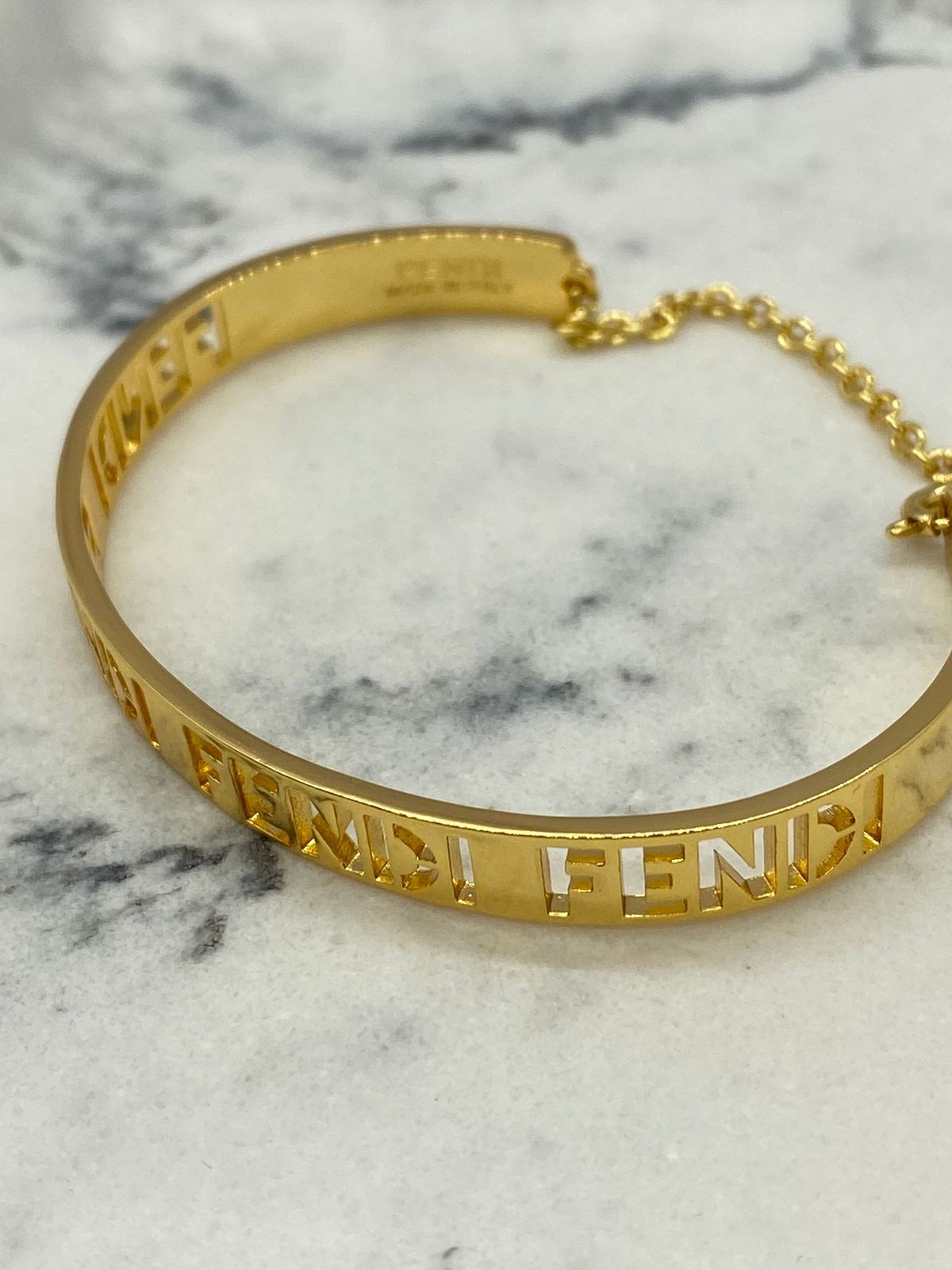 FENDI Gold Tone Monogram Bracelet - Pre owned