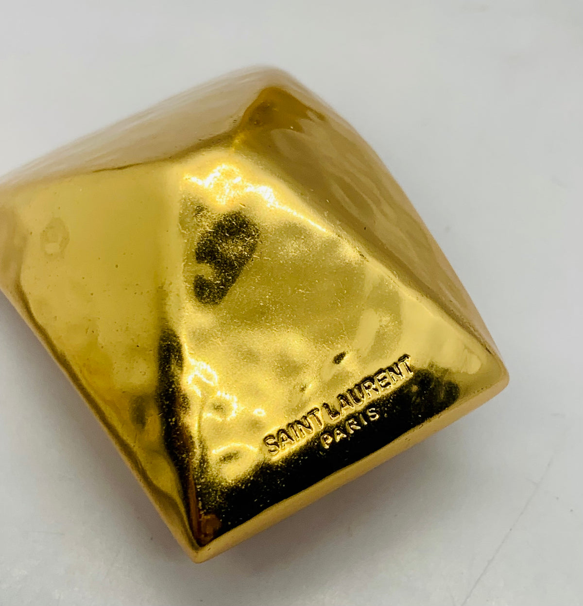 YSL YVES SAINT LAURENT Gold Tone Earrings - Pre owned