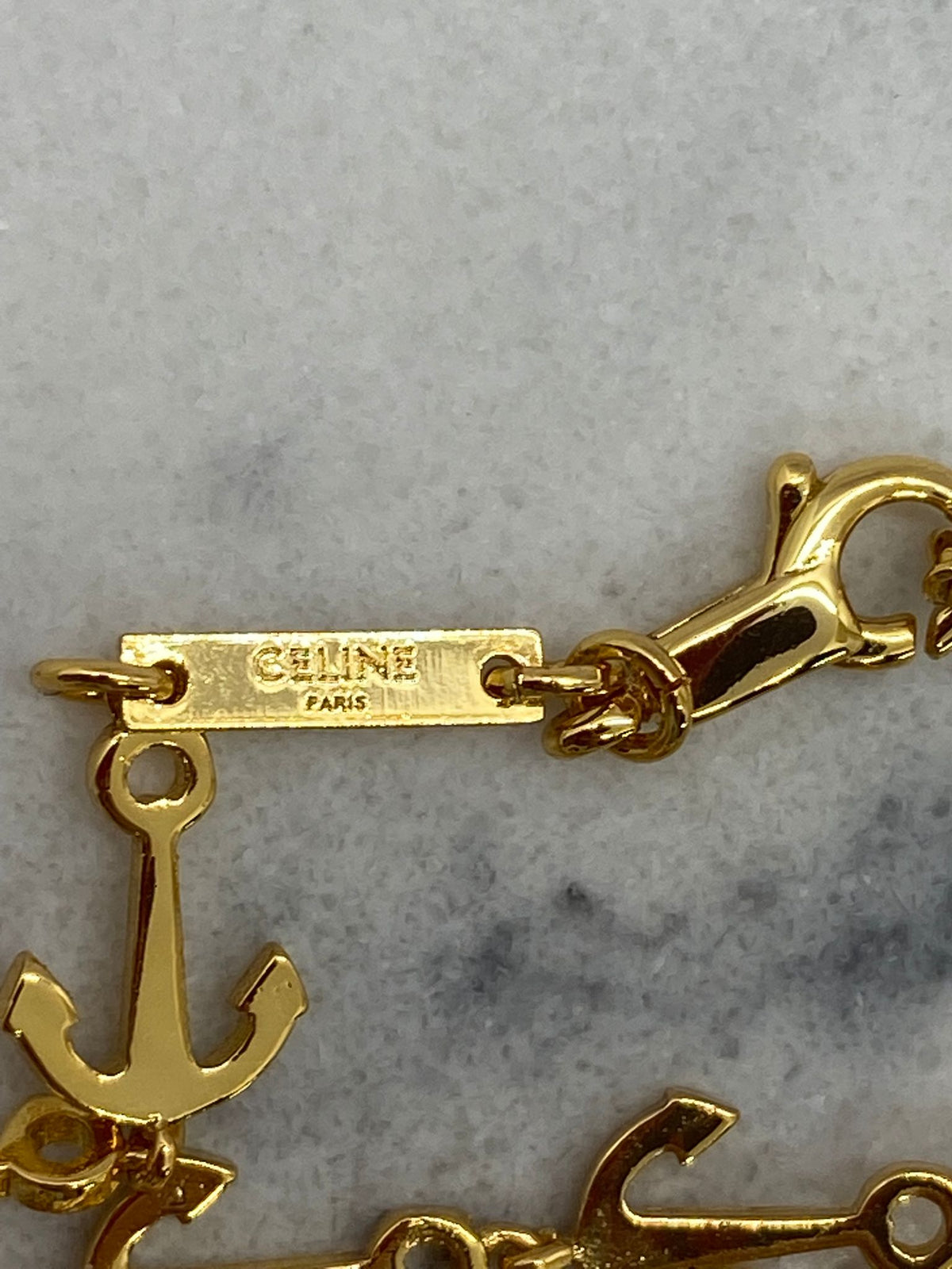 CELINE Gold Tone Anchor Necklace - Pre owned
