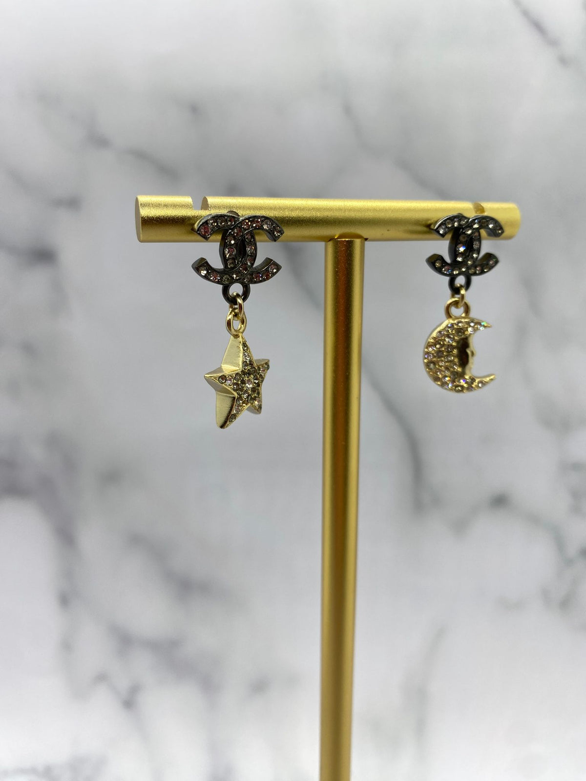 CHANEL CC Sun & Moon Earrings - Pre owned
