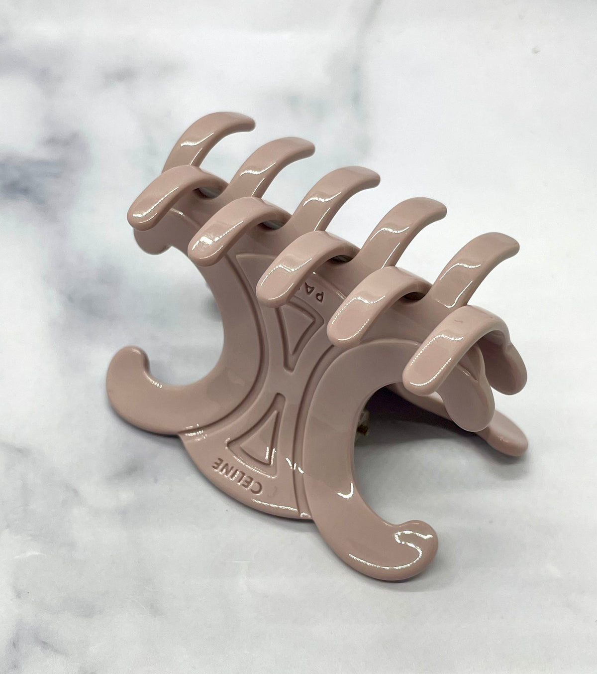 Auth CELINE Mauve Monogram Hair Clip - Pre owned