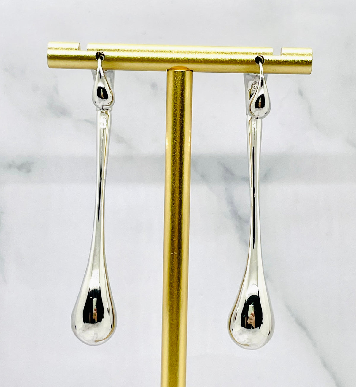 BOTTEGA VENETA Silver Drop Earrings - Pre owned