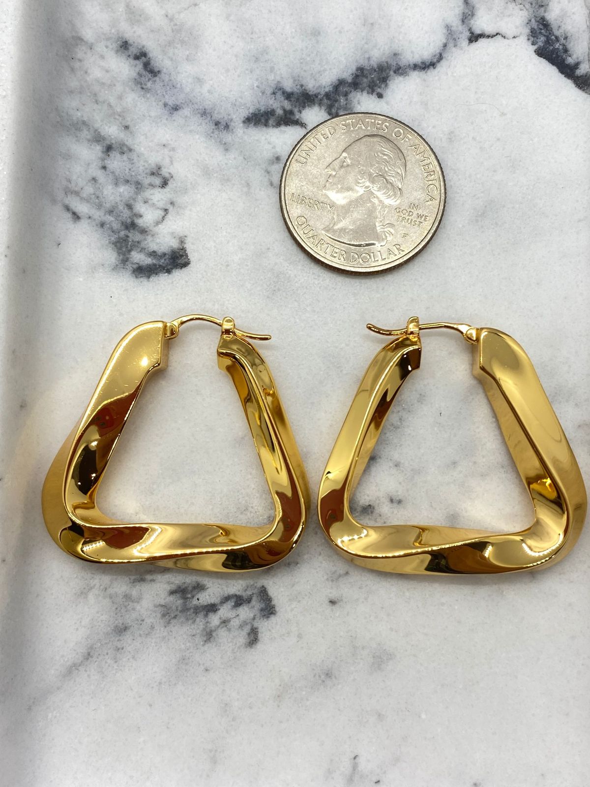 BOTTEGA VENETA Gold Tone Hoop Earrings - Pre owned