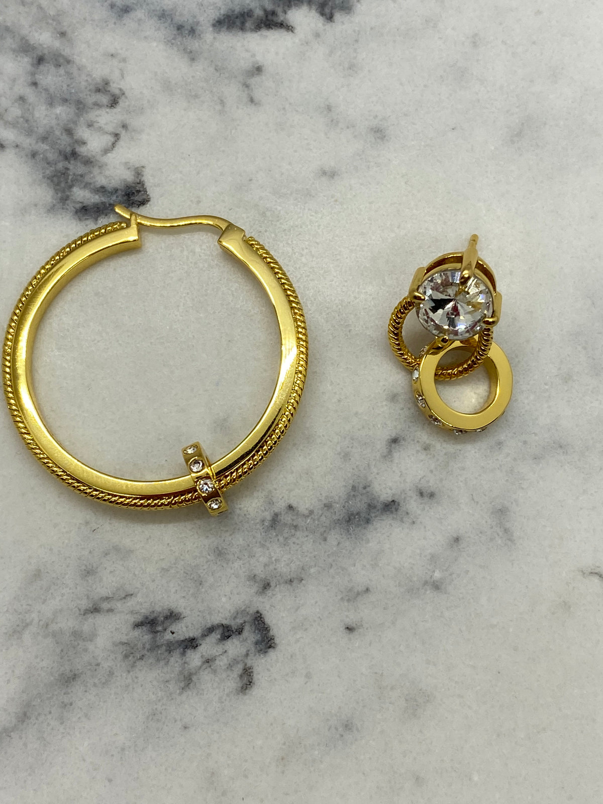MIU MIU Asymmetric Rhinestone Earrings - Pre owned / KU4733