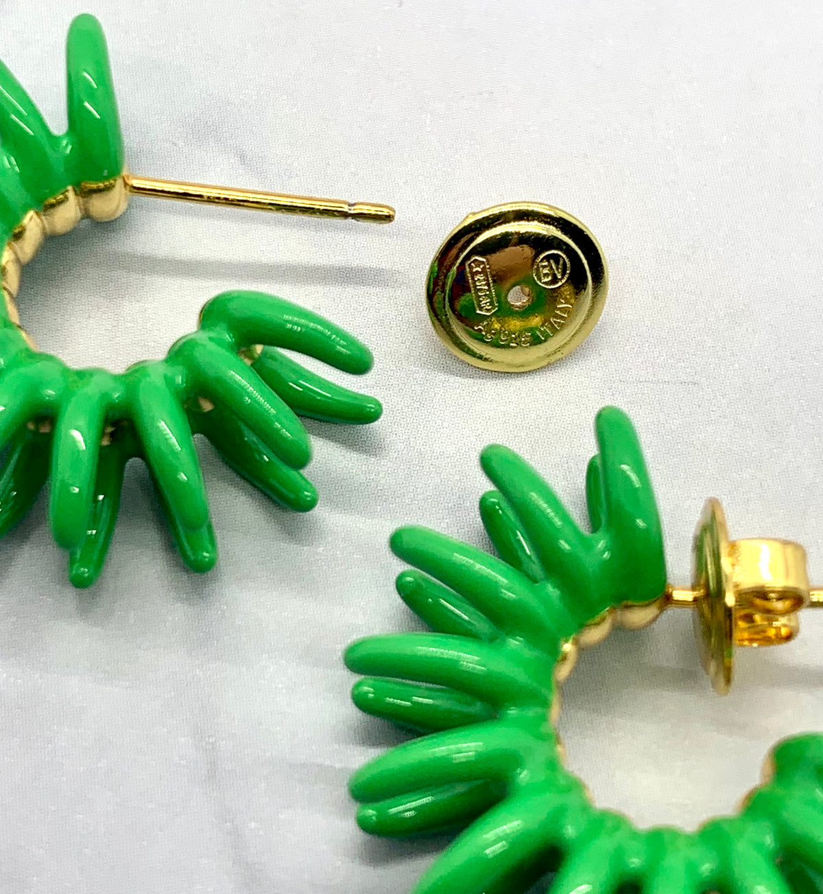 BOTTEGA VENETA 2023 Green Enamel Earrings - Pre owned