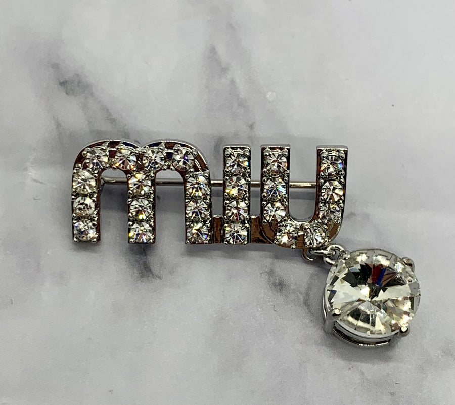 MIU MIU Rhinestone Brooch Pin - Pre owned